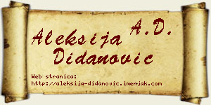 Aleksija Didanović vizit kartica